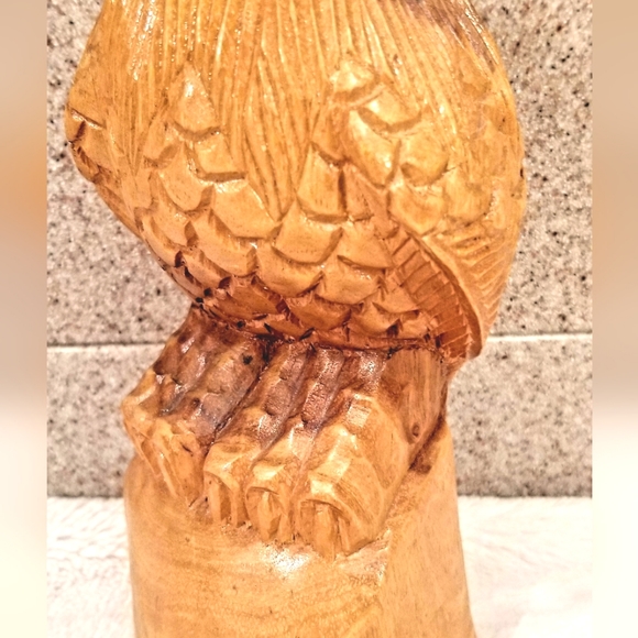 Vintage Bald Eagle Hand Carved Wood Sculpture Statue Figurine American Folk Art - Picture 10 of 10